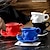 billige Krus og kopper-unik ansigtsformet vandkop med underkop, kreativt kaffekopsæt, mikroovn og opvaskemaskine