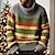 ieftine pulover pentru bărbați-pulover de Crăciun pulover pentru bărbați cu gât rotic pulover pulover pulover cu dungi tricot cu nervuri tricot obișnuit bloc de culoare menține cald modern contemporan îmbrăcăminte îmbrăcăminte toamna