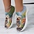 billige Grafiske printsko-Dame Kondisko Slip-Ons Print sko Dyreprint Plus størrelse udendørs Daglig Hund 3D Flade hæle Mode Afslappet Flyvende vævning Grøn