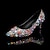 cheap Wedding Shoes-Wedding Shoes for Bride Bridesmaid Women Closed Toe Pointed Toe Silver Rainbow Blue Green Colorful PU Pumps With Rhinestone Crystal Kitten Heel Low Heel Wedding Party Valentine&#039;s Day
