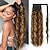 cheap Ponytails-Corn Wave Ponytail Extension Wrap Around 26 Inches Long Curly Wavy Pony Tail Extension Synthetic Brown Mixed Blonde Ponytails Hairpiece for Women Girls