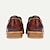 billige Oxfordsko til mænd-mænds kjole sko rød brun vintage print paisley mønster fåreskind skridsikker snørebånd