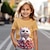 ieftine tricouri 3d fete-Fete 3D Pisica Tricou Cămașă Roz Manșon scurt Tipărire 3D Vară Activ Modă Drăguţ Poliester Copii 3-12 ani Stil Nautic În aer liber Casual Zilnic Fit regulat