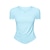Недорогие Женская спортивная одежда-Жен. Футболка для бега Сплошной цвет Йога Фитнес Рюши Черный Белый Синий V-образный вырез Эластичность Лето
