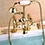 abordables Robinets pour baignoire-Robinet de baignoire - Moderne contemporain Plaqué Baignoire romaine Soupape céramique Bath Shower Mixer Taps