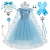 cheap Movie &amp; TV Theme Costumes-Frozen Fairytale Princess Elsa Flower Girl Dress Theme Party Costume Tulle Dresses Girls&#039; Movie Cosplay Halloween Blue With Accessories Dress Carnival Masquerade Cotton World Book Day Costumes