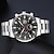 abordables Relojes de Cuarzo-3 unids/set, reloj de cuarzo de acero inoxidable con calendario para hombre &amp; collar &amp; conjunto de pulsera