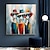 billiga Människomålningar-de tre kvinnornas duk väggkonst damer bär hattar måla handmålad dam målning stor duk abstrakt hemvägg sovrumsdekor ingen ram