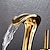 Недорогие Смесители для раковины в ванной-Ванная раковина кран - Водопад Электропокрытие По центру Одной ручкой одно отверстиеBath Taps