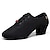 abordables Zapatos de baile para entrenar-Mujer Zapatos de Baile Latino Practica Trainning Zapatos de baile Exterior Suela Dividida Talón grueso Punta cerrada Cordones Adulto Negro Color Camello