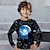 ieftine tricouri 3d pentru băieți-Băieți 3D Galaxie Tricou Cămașă Manșon Lung Tipărire 3D Primăvară Toamnă Sport Modă Șic Stradă Poliester Copii 3-12 ani Stil Nautic În aer liber Casual Zilnic Fit regulat