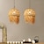 abordables Lustres style lanterne-Luminaire suspendu en rotin et paille de ferme, lampes suspendues romantiques et rustiques en rotin tissé, abat-jour en osier, panier antique personnalisé, luminaires pour chambre à coucher, balcon,