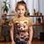 olcso lány 3D-s pólók-Lány 3D Rajzfilm Medve Póló Ing Rövid ujjú 3D nyomtatás Nyár Aktív Divat aranyos stílus Poliészter Gyerekek 3-12 év Terített nyak Szabadtéri Hétköznapi Napi Normál