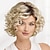 tanie starsza peruka-peruka typu bob z miękkimi spiralami i godną pozazdroszczenia objętością / wielotonowe odcienie blond srebrno-brązowego i czerwonego