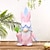 tanie Dekoracje wielkanocne-1 szt. Wielkanocna dekoracja królika karłowatego, urocza wielkanocna ręcznie robiona karzeł bez twarzy pluszowa lalka nordycka wielkanocna ozdoba domu prezent