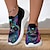abordables Zapatos de impresión gráficos-Mujer Zapatillas de deporte Slip-Ons Zapatos estampados Zapatos Flyknit Zapatos Confort Exterior Diario Gato Tacón Plano Moda Casual Flying Weaving Amarillo Rosa Azul