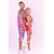 abordables Disfraces para parejas y grupos-Parejas película trajes de patinaje sobre ruedas trajes de muñeca mono rosa fuerte disfraz de cosplay para parejas de hombres y mujeres carnaval de Halloween mascarada