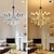 cheap Unique Chandeliers-Candle Style Chandelier with Crystal Decor, Simple Classic/Traditional Semi Flush Ceiling Light Fixed Light for Entryway, Hallway, Dining Room and Foyer Black