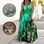 preiswerte Damen-Damen Passende Sets Romantisch Klassisch Polyester Täglich Urlaub Pfauenfeder Bedruckt Hellgrün Dunkelgrün Grün