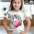 levne dívčí 3D trička-Dívčí 3D Jednorožec Košilky Košile Krátký rukáv 3D tisk Léto Aktivní Módní Roztomilý 100% bavlna Děti 3-12 let Tričkový Venkovní Ležérní Denní Běžný