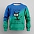 tanie chłopięce bluzy z kapturem 3D-Dla chłopców 3D Kot Litera Bluzy Pullover Długi rękaw Druk 3D Wiosna Jesień Moda Moda miejska Codzienny Poliester Dzieci 3-12 lat Półgolf Na zewnątrz Codzienny Regularny