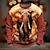billiga 3D-tröjor för män-Grafisk Djur Herr Mode 3D-tryck Pullover-tröja Helgdag Semester Utekväll Tröjor Rubinrött Blå Långärmad Rund hals Mönster Vår &amp; Höst Designer Hoodie Sweatshirt