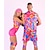 ieftine Costume &amp; Tematică din Filme-Lăptăreasă păpuşă Costum Cosplay Ținute Bărbați Pentru femei Film Cosplay ținută de antrenament roz (bărbați) Tinuta de antrenament roz (femeie) Halloween Carnaval Mascaradă
