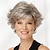 cheap Older Wigs-Synthetic Wig Curly With Bangs Machine Made Wig Short A1 A2 A3 A4 A5 Synthetic Hair Women&#039;s Soft Fashion Easy to Carry Blonde Silver Gray