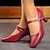 ieftine Pantofi Dans Clasic &amp; Modern-Pentru femei Tocuri Pantofi pumps Pantofi de epocă Pantofi de confort Petrecere În aer liber Zilnic Toc Mic Vârf rotund Elegant Epocă Modă Piele Buclă Curea Gleznă Argintiu Roșu Închis Negru