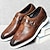 cheap Men&#039;s Oxfords-Men&#039;s Dress Sneakers Leather Italian Full-Grain Cowhide Slip Resistant Lace-up Black Brown