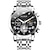 preiswerte Quarz-Uhren-OLEVS Herren Quarz uhr Luxus Sport Geschäftlich Armbanduhr leuchtend Chronograph WASSERDICHT Weltzeit Stehlen Beobachten