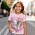 tanie dziewczęce koszulki 3d-Dla dziewczynek 3D Kot T-shirt Koszula Różowy Krótki rękaw Druk 3D Lato Aktywny Moda Śłodkie Poliester Dzieci 3-12 lat Półgolf Na zewnątrz Codzienny Regularny