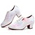 cheap Latin Shoes-Women&#039;s Latin Shoes Practice Trainning Dance Shoes Performance Training Heel Flower Cuban Heel Round Toe Lace-up Adults&#039; Black White