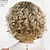 billiga äldre peruk-sassy bob peruk med mjuka spiraler och avundsvärd volym / multitonala nyanser av blond silverbrunt och rött