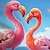 billige jentes 3d t-skjorter-Jente 3D Blomstret Flamingo T-skjorte Skjorte Rosa Kortermet 3D-utskrift Sommer Vår Aktiv Mote søt stil Polyester Barn 3-12 år Crew-hals utendørs Avslappet Daglig Normal