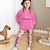 olcso lány 3D szettek-karneváli lányok 3D koronás pulóver és leggings szett rózsaszín hosszú ujjú 3d print tavaszi ősz aktív divat napi poliészter gyerekeknek 3-12 éves koronás nyakú szabadtéri randevú vakáció