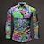 billiga grafiska skjortor för män-Blommig 3D Print Artistisk Herr Skjorta Dagliga kläder Utekväll Höst vinter Nedvikt Långärmad Gul, Kungsblå, Blå S, M, L 4-vägs stretchtyg Skjorta