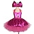 cheap Movie &amp; TV Theme Costumes-Hot Pink Princess Doll Tutu Dress with Hair Bow Clip Outfits Girls&#039; Movie Cosplay Costume Cute Organza Pink Dress Carnival Children&#039;s Day Flower Girl Dress