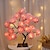abordables Luces decorativas-Lámpara de árbol de flores rosas para el Día de San Valentín, 24 cabezas, luz de mesa rosa, lámpara con enchufe usb para decoración para fiesta de boda, luces nocturnas