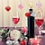 abordables Decoraciones de bodas-36 piezas de adornos en forma de corazón para el día de San Valentín, decoraciones de corazón de San Valentín, adornos colgantes de árbol de San Valentín con purpurina plateada roja y rosa, adornos