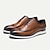 baratos Sapatos Oxford para Homem-Homens Oxfords Tênis sociais Couro Couro de grão integral italiano Antiderrapante Com Cadarço Marron