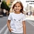 ieftine tricouri 3d fete-Fete 3D Pisica Tricou Tricouri Manșon scurt Tipărire 3D Vară Activ Modă Drăguţ 100% Bumbac Copii 3-12 ani Stil Nautic În aer liber Casual Zilnic Fit regulat