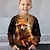 olcso fiú 3D pulóverek és pulóverek-Fiú 3D Róka Pulóver Pullover Hosszú ujj 3D nyomtatás Tavasz Ősz Divat Utcai sikk Menő Poliészter Gyerekek 3-12 év Terített nyak Szabadtéri Hétköznapi Napi Normál