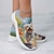 ieftine Pantofi cu imprimare grafică-Pentru femei Adidași Slip-On-uri Pantofi de imprimare Mărime Plus Size Pantofi Flyknit În aer liber Zilnic Câțel #D Toc Drept Modă Casual Tăiați volantul Verde