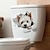baratos Adesivos de Parede Decorativos-Adesivos de banheiro para cachorro branco, adesivos de decoração de banheiro anti-pegadinha quebrados, adesivos de porta, adesivos de parede e outras ferramentas autoadesivas