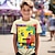 billige guttes 3d-t-skjorter-Gutt 3D Tegneserie Geometrisk T-skjorte Skjorte Kortermet 3D-utskrift Sommer Aktiv Sport Mote Polyester Barn 3-12 år Crew-hals utendørs Avslappet Daglig Normal