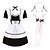 Χαμηλού Κόστους Κοστούμια Anime-Εμπνευσμένη από Στολές Ηρώων Κοστούμια υπηρέτριας Anime Στολές Ηρώων Ιαπωνικά Κοστούμια Cosplay Φορέματα Φόρεμα Καλσόν Λαιμοδέτης Για Γυναικεία