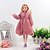 billige Dukketilbehør-rondom 7 sett 30cm yi tian rosa dukkeklær brudekjole simulering dukke pelsfrakk