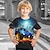 halpa poikien 3d t-paidat-Poikien 3D Auto T-paita Paita Lyhythihainen 3D-tulostus Kesä Aktiivinen Urheilu Muoti Polyesteri Lapset 3-12 vuotta Tiukka pyöreä kaula-aukko ulko- Kausaliteetti Päivittäin Normaali