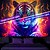 economico Arazzi Blacklight-arazzo a luce nera reattivo ai raggi UV che brilla al buio festa fluorescente tigre al neon animale psichedelico trippy nebbioso appeso arazzo arte murale per soggiorno camera da letto